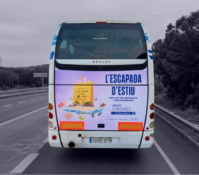 Publicitat en autobusos Girona Lloret de Mar amb campanya de publicitat exterior en moviment